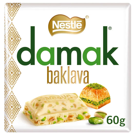 Damak Baklava White Chocolate w/ Pistachio 60g (TURKEY)